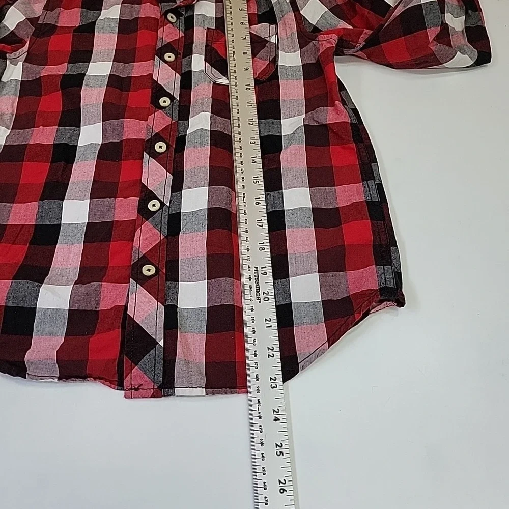 Arizona Jean  Long Sleeve Plaid Shirt Size Boys M (10/12) Casual Plaid Button Up
